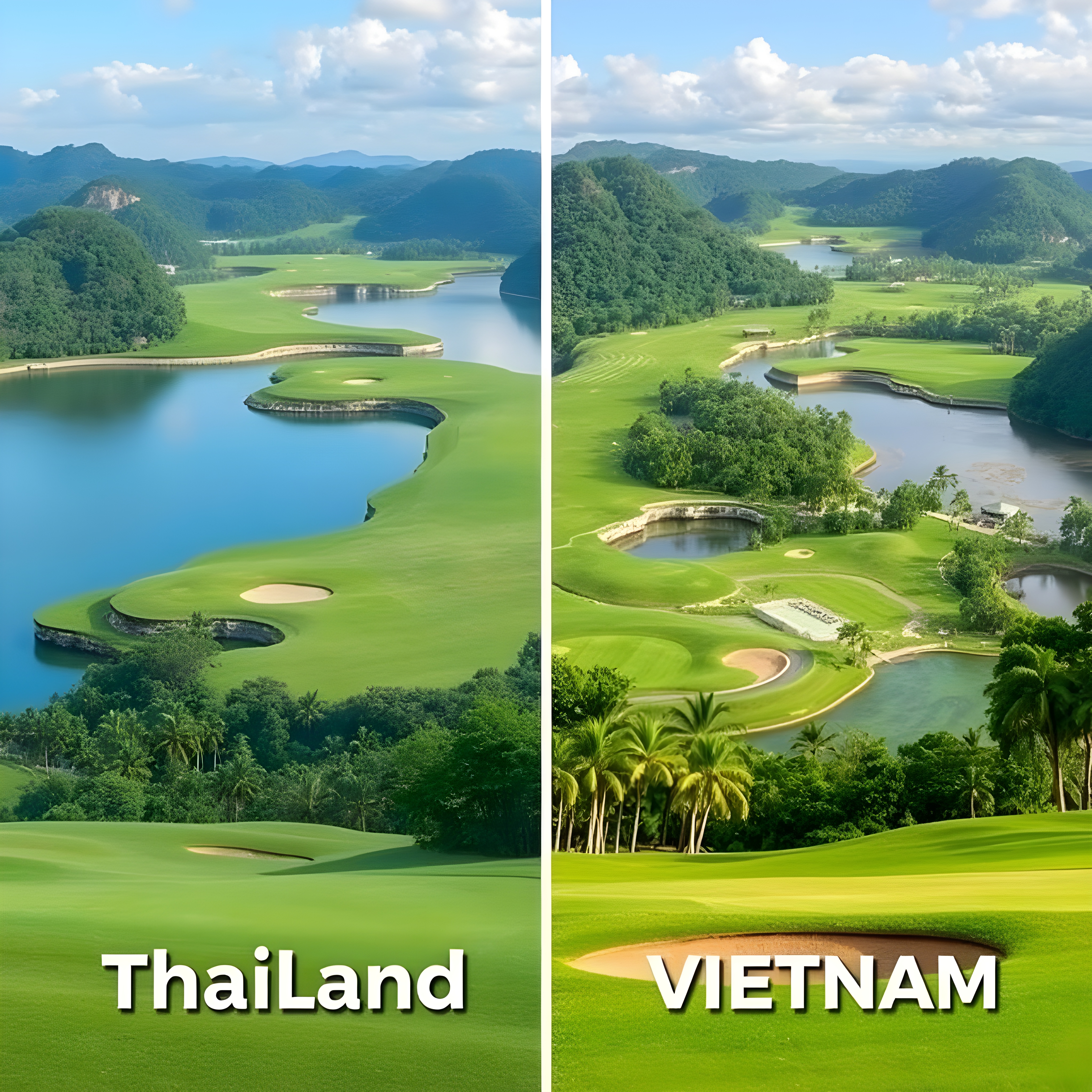 태국과베트남 골프장 비교사진