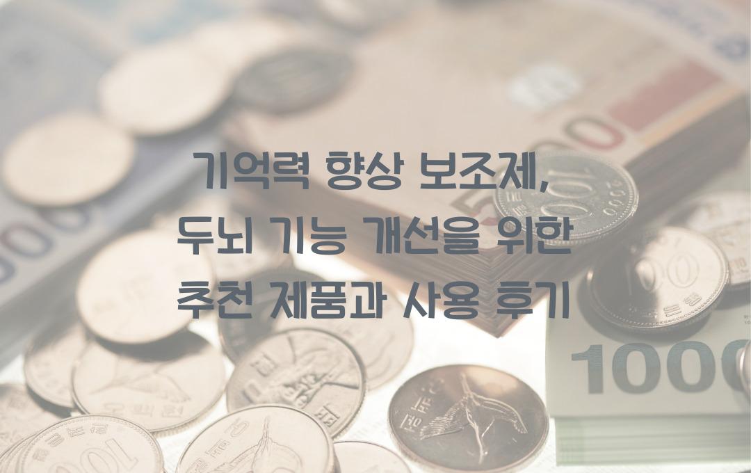 기억력 향상 보조제: 두뇌 기능 개선에 도움되는 제품 추천