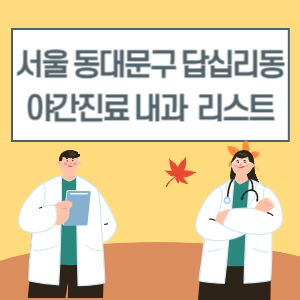 동대문구 답십리동 야간진료 내과 병원 리스트 (18시 이후 늦게까지하는 병원)