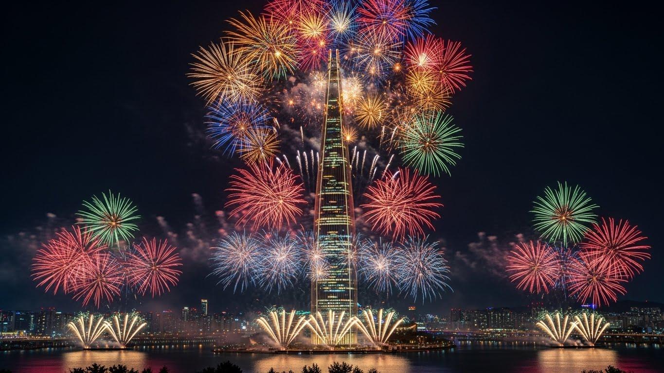 연말 롯데타워 불꽃