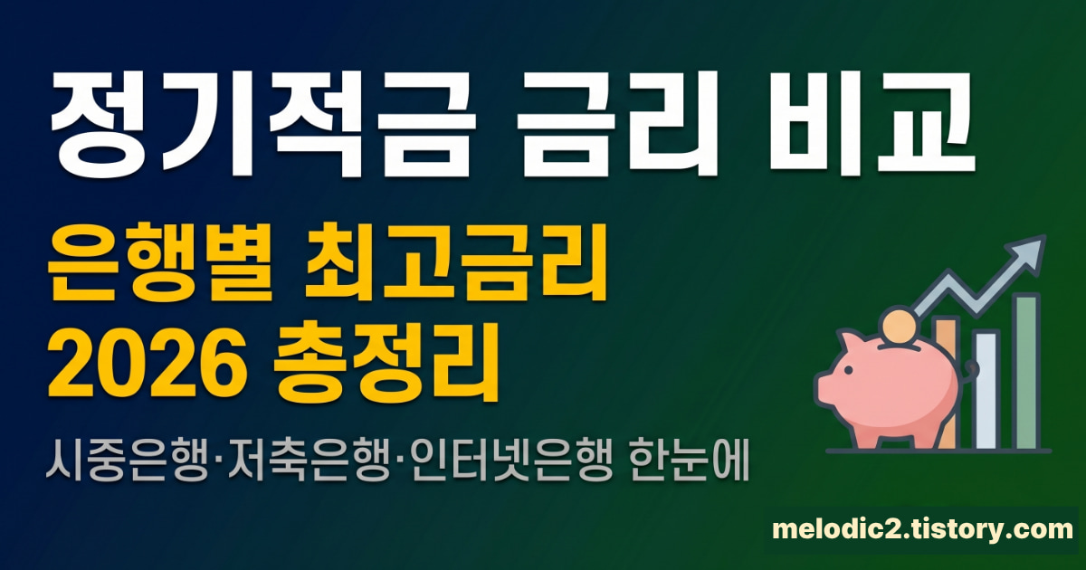 정기적금 금리 비교 2026 총정리