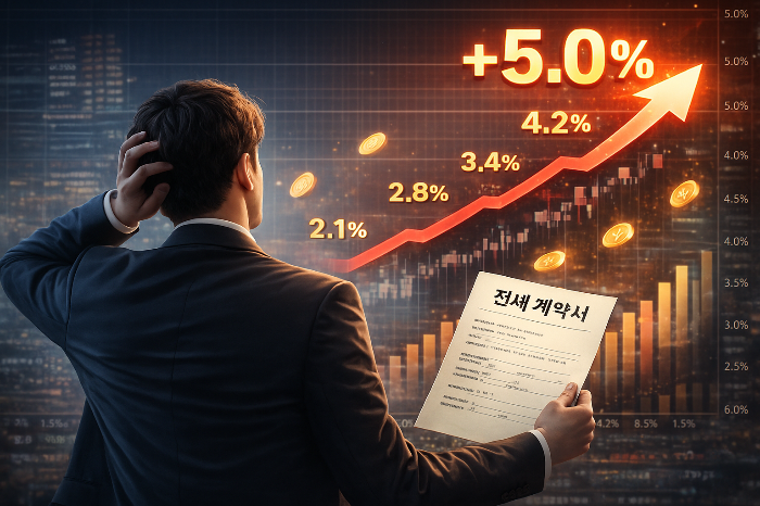 금리 상승 속 전세 계약을 고민하는 장면