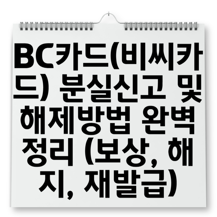 BC카드(비씨카드) 분실신고 및 해제방법 완벽 정리 (보상, 해지, 재발급까지)