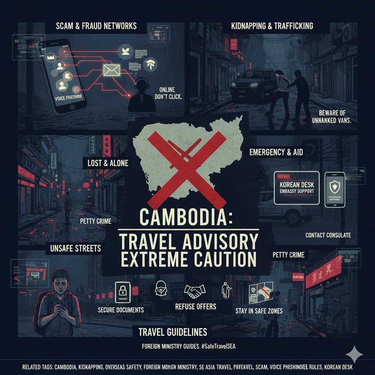캄보디아, 납치, 해외안전여행, 여행경보, 외교부, 동남아여행, 범죄예방