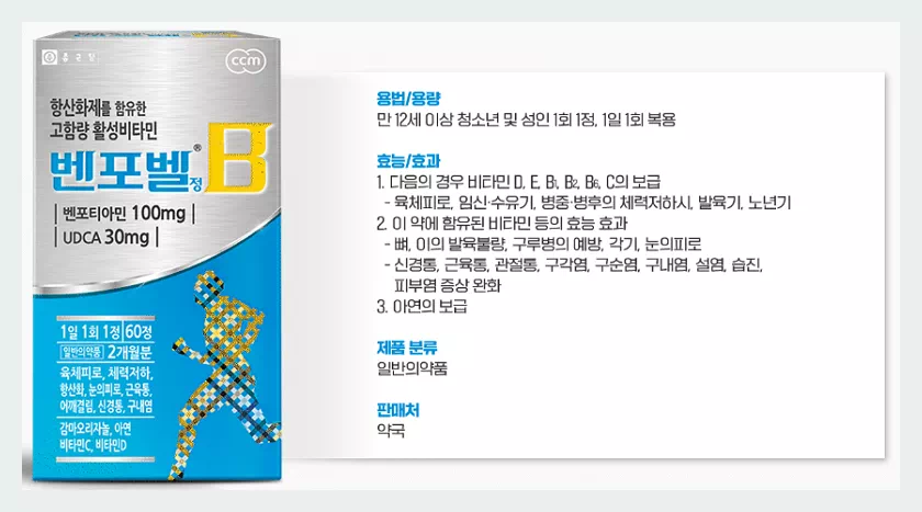 종근당 벤포벨B 용법 용량