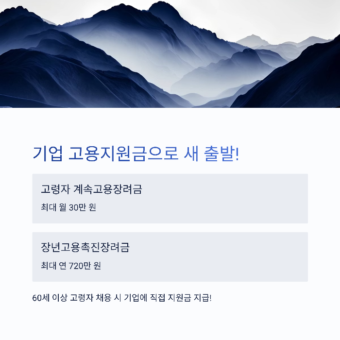 고령자 고용 시 기업지원금 혜택