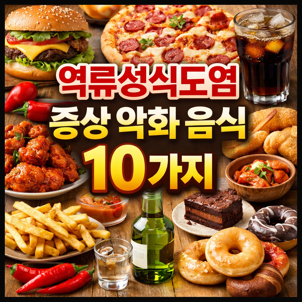 역류성식도염에 나쁜 음식 10가지 포스팅 썸네일 이미지