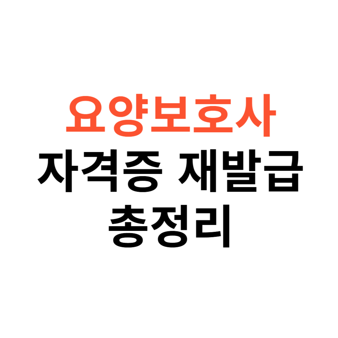 요양보호사 자격증 분실