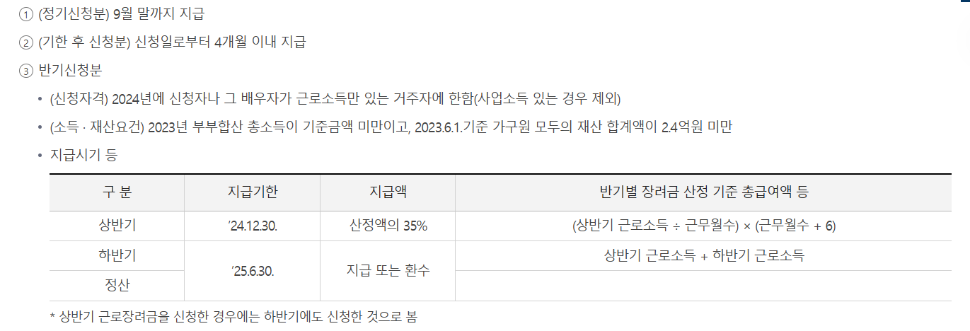 근로장려금 지급시기