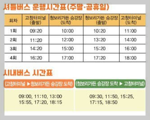 고창 청보리밭 축제 기간, 일정, 주변 관광지, 주차장 정보