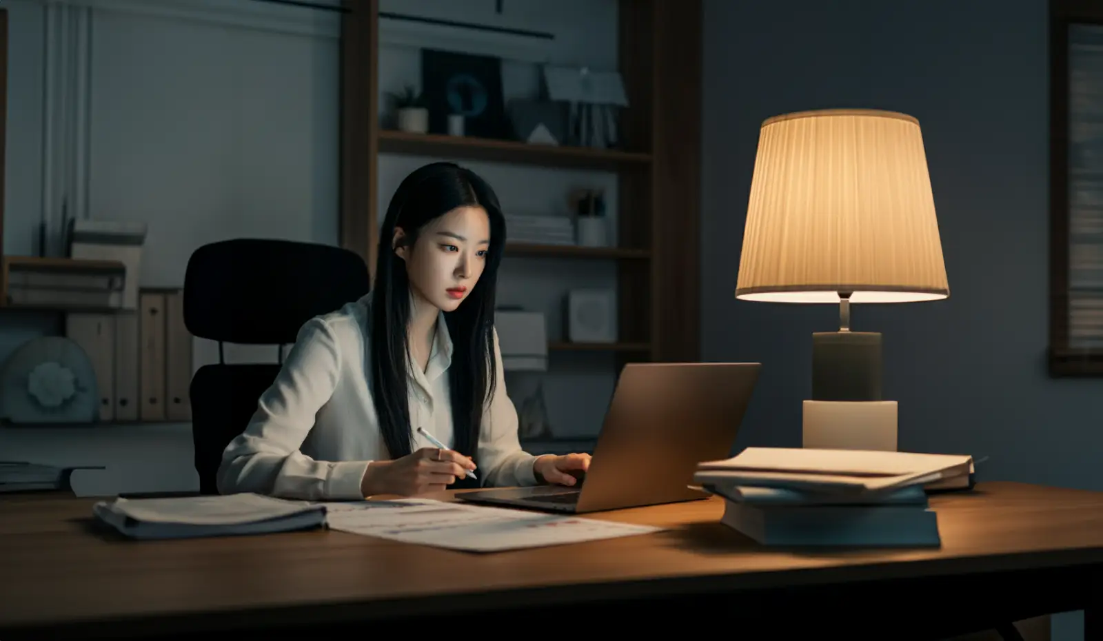 주식투자를 하는 여성