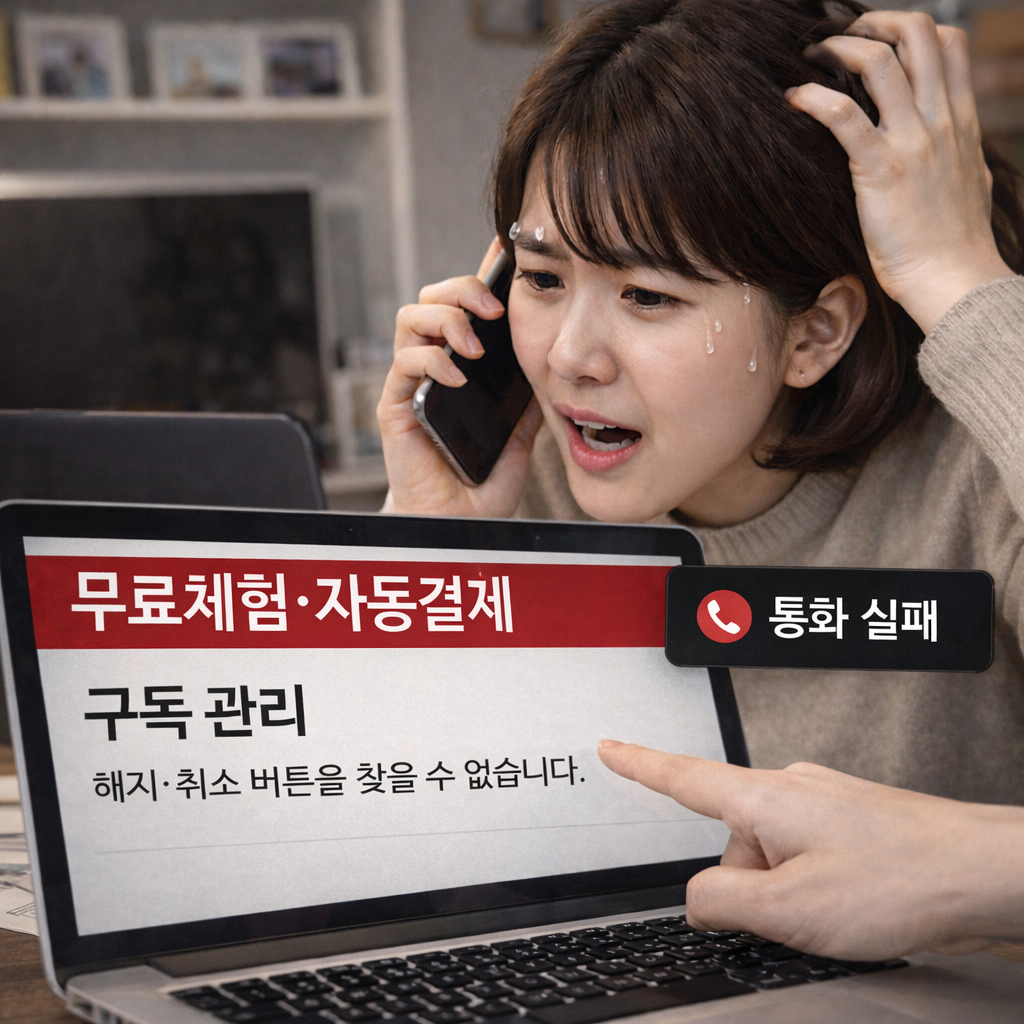 무료체험.자동결제 해지안되는 모습