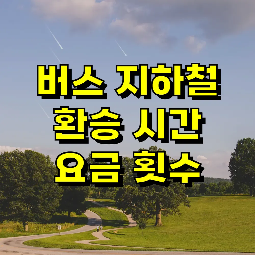 버스 지하철 환승 시간 요금 횟수