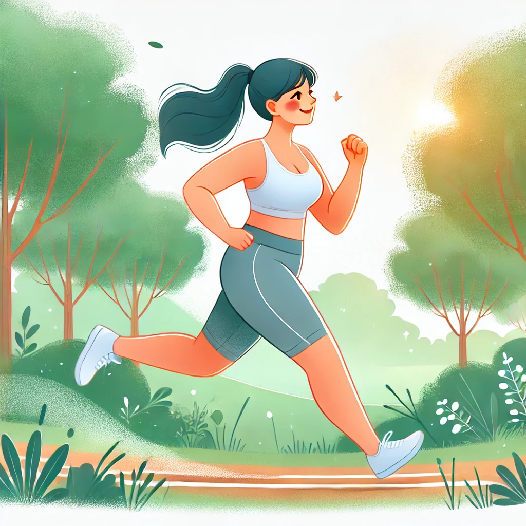 달리기 하는 여성 일러스트