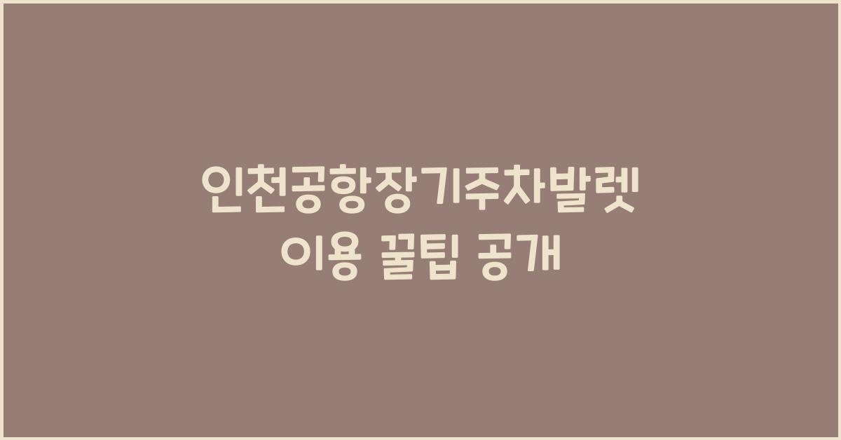 인천공항장기주차발렛