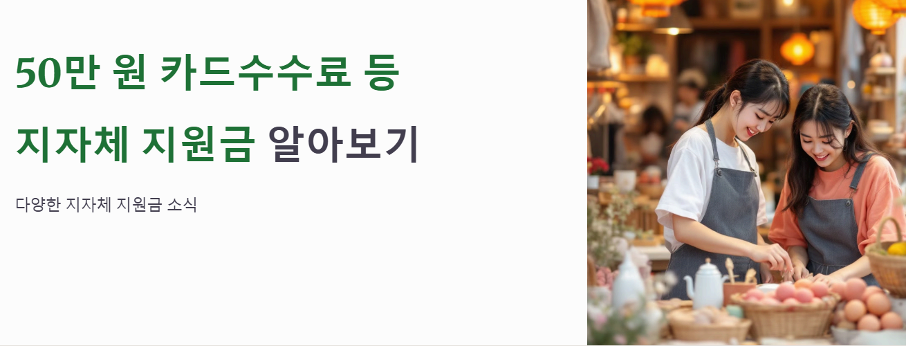 50만 원 카드수수료 등 지자체 지원금 알아보기