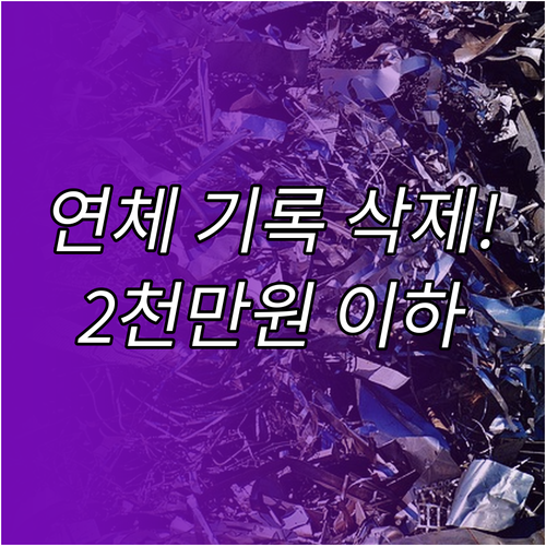 2000만 원 이하 연체 기록 삭제 ..