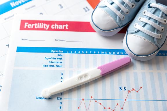 아기를 갖기 위해 주기를 체크하는 사진