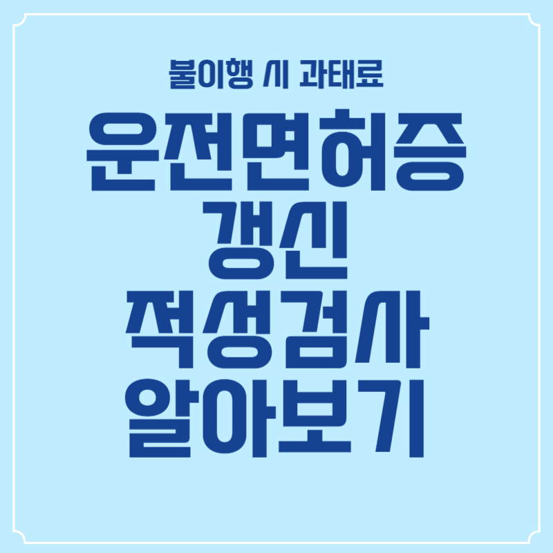 운전면허증 갱신&#44;적성검사 알아보기 썸네일