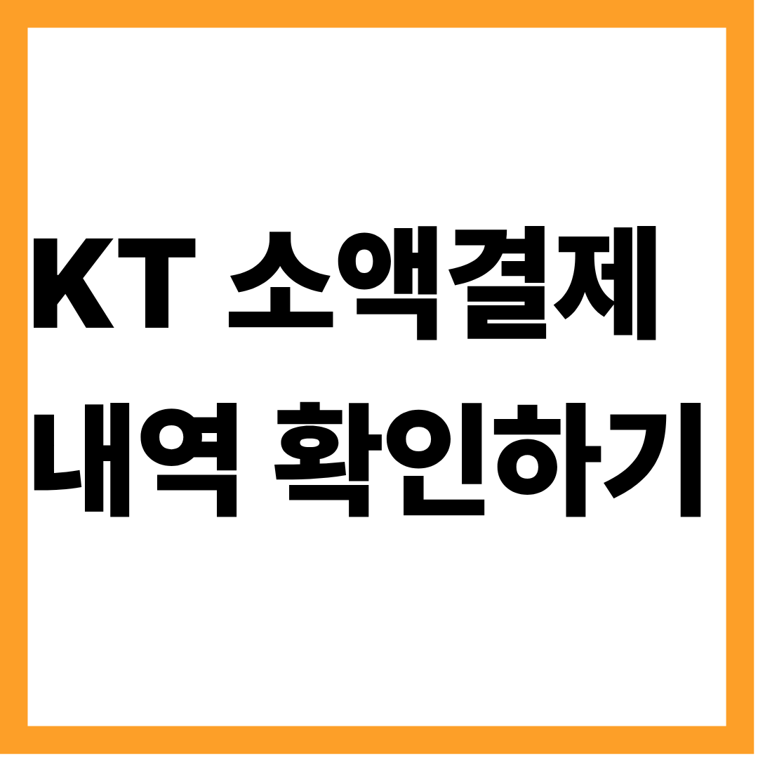 kt 소액 결제 내역 확인하기