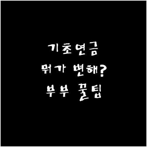 기초연금 개편 차등 지급과 부부 감액..