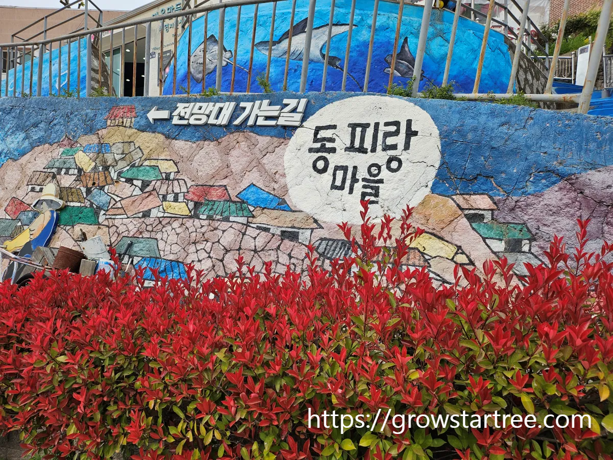 동피랑벽화마을 전망대 가는길