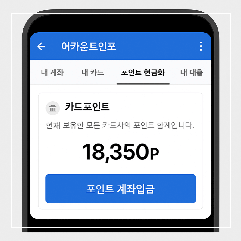 카드포인트 통합조회 실제 사용 화면 이미지