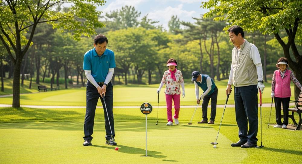 파크골프 를 즐기는 사람 사진
