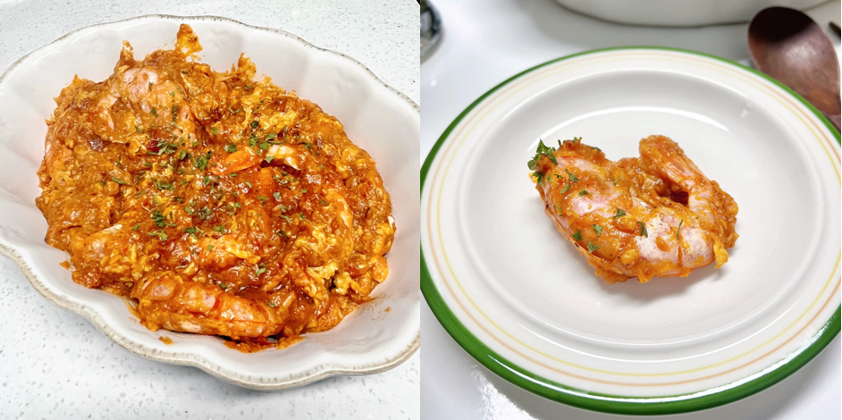 완성된 칠리새우