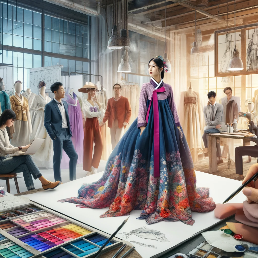 전통 한복을 현대적으로 재해석한 이미지