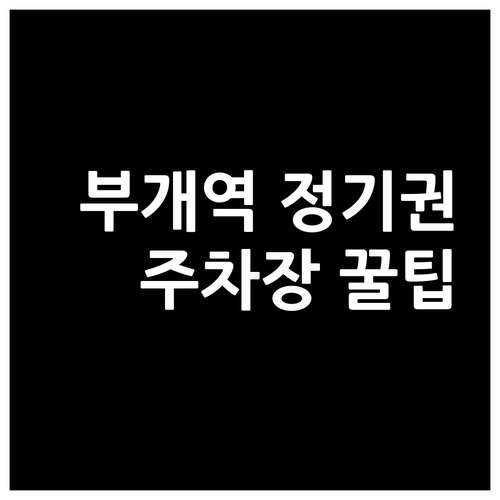 부개역 출퇴근용 정기권 결제 방법과 ..