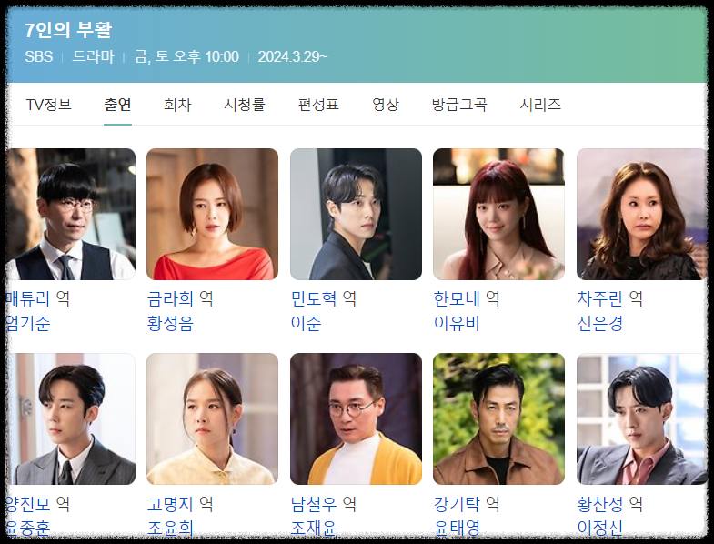 7인의 부활 줄거리 시청률