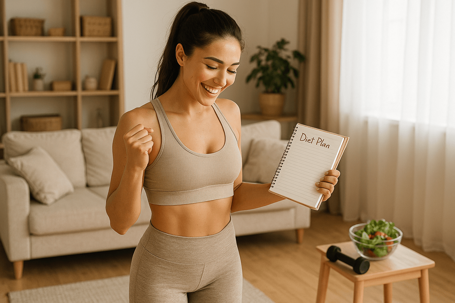 한 달간 체중 감량 루틴을 따라 한 여성의 진솔한 다이어트 체험 장면