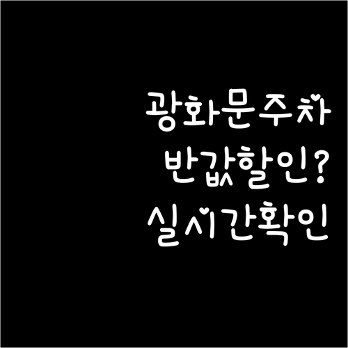 광화문 공영주차장 다자녀 경차 할인 ..