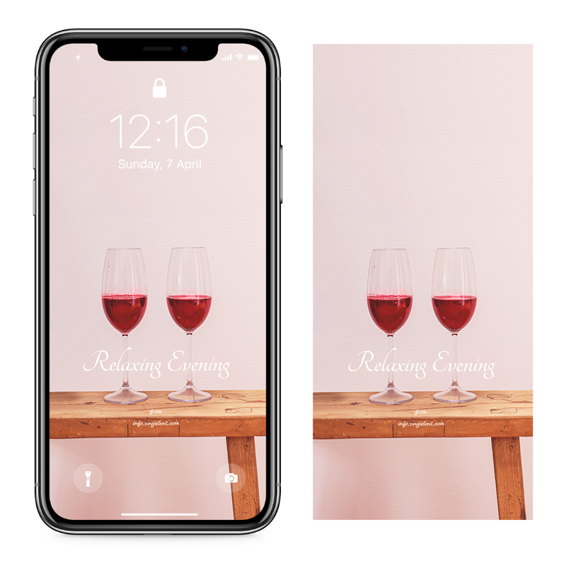 01 레드와인 두 잔 C - Relaxing Evening 와인색배경화면