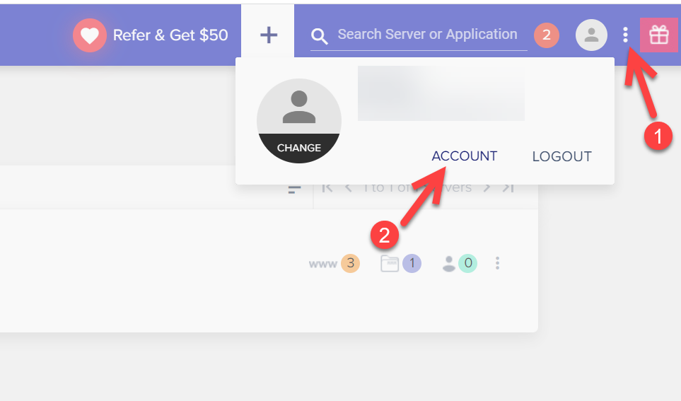 클라우드웨이즈 내 계정 페이지