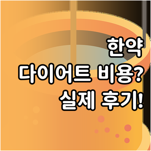 한약 다이어트 한 달 비용 얼마 실제..