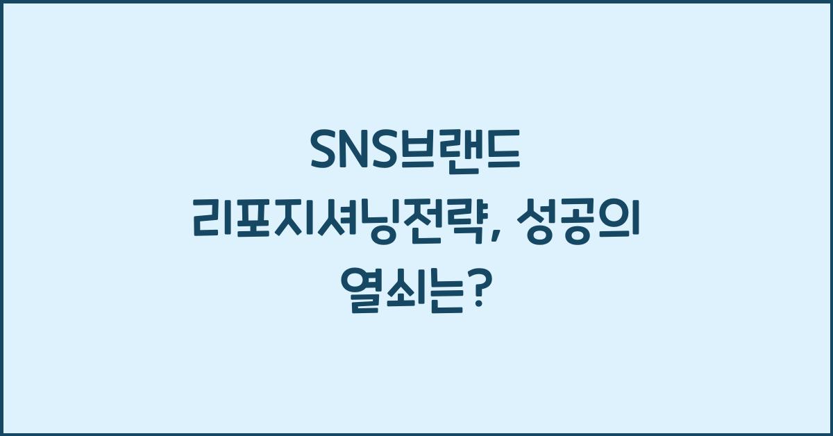 SNS브랜드·리포지셔닝전략