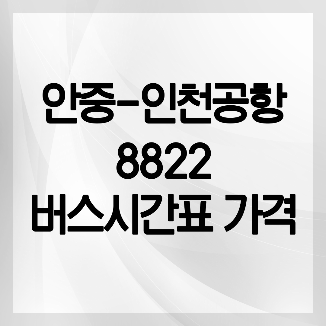 8822 인천공항버스 안내