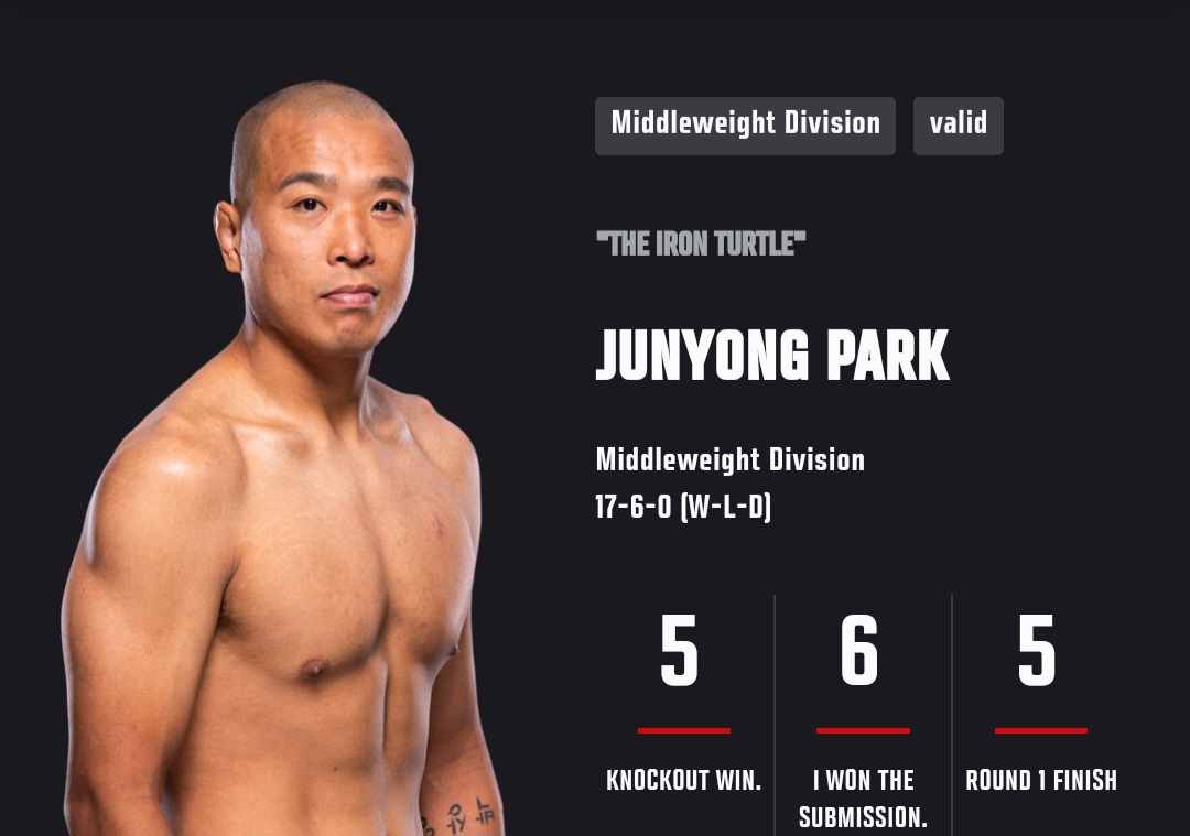 박준용 이종격투기 선수 (출처:UFC 홈페이지)