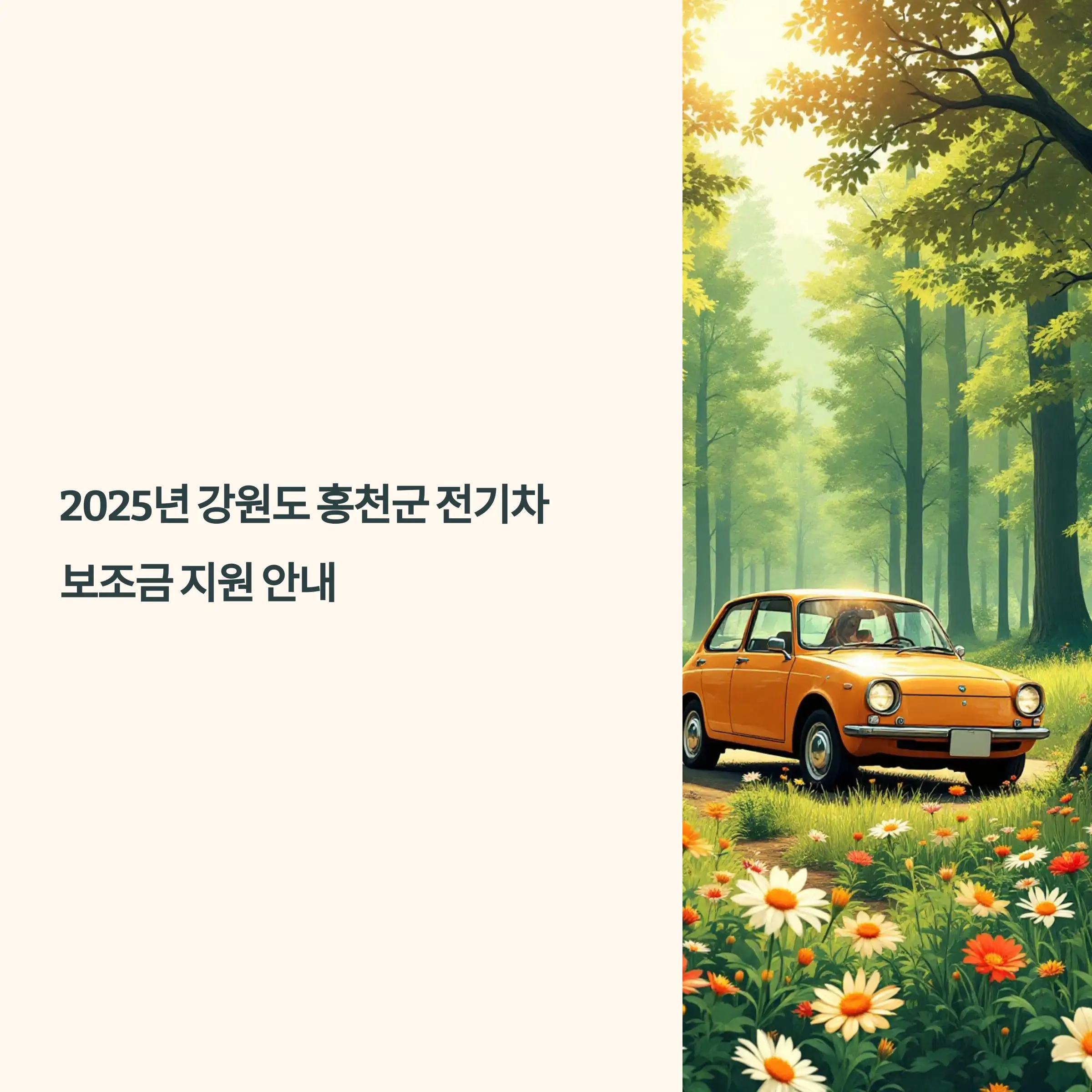 2025년 강원도 홍천군 전기차 보조금 지원 기아자동차