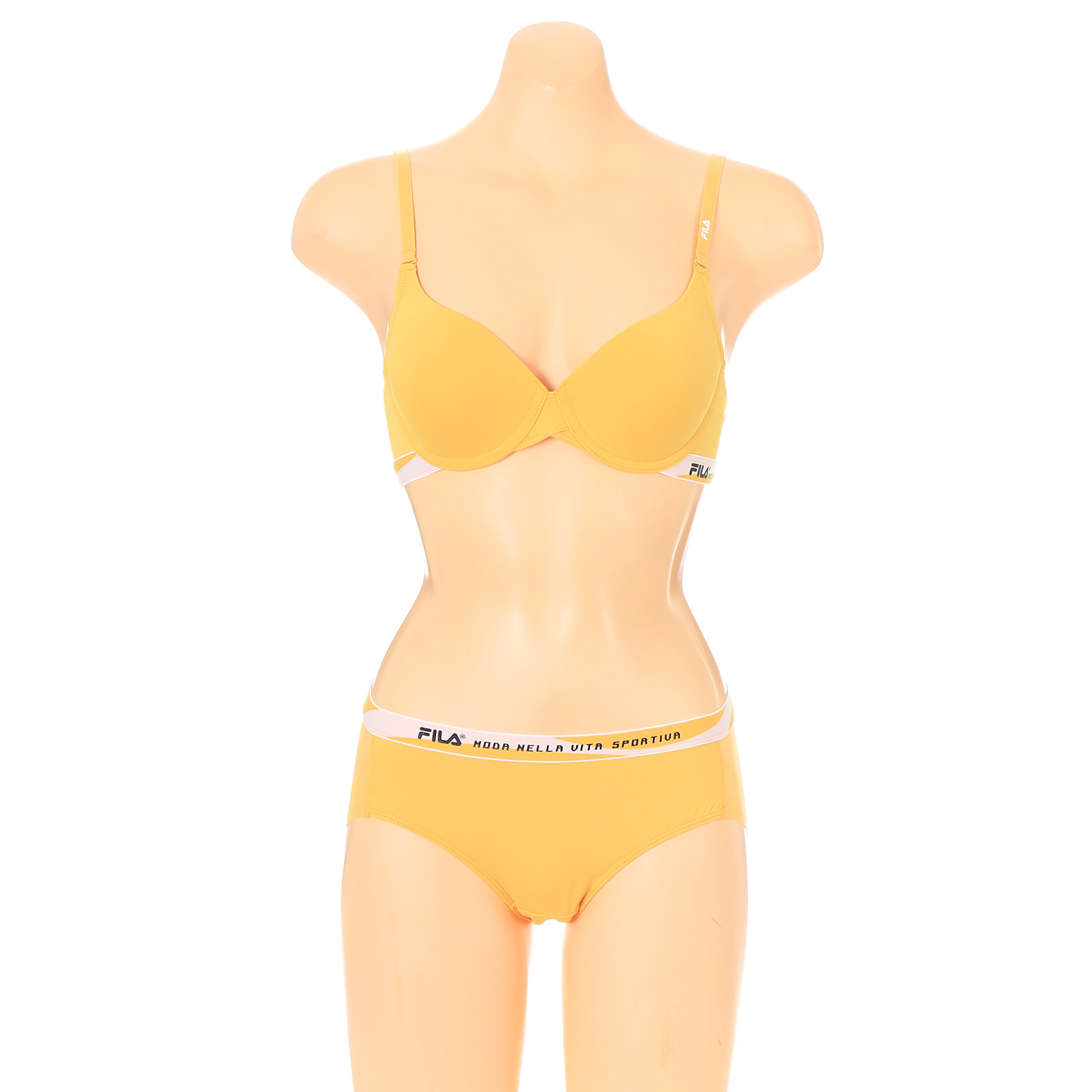 휠라인티모 여성 아웃핏 웨이브 브라 팬티세트 망고 BAEDRE6441F