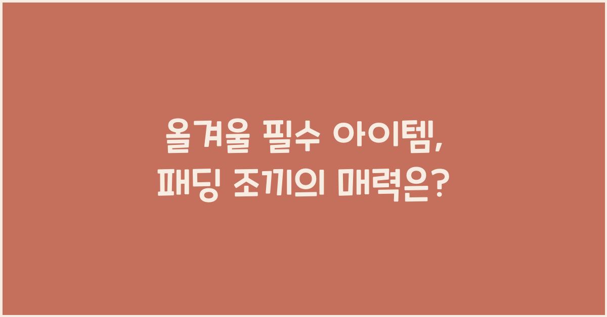 패딩 조끼