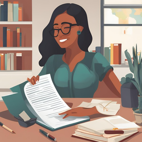 즐겁게 공부하는 학생 이미지