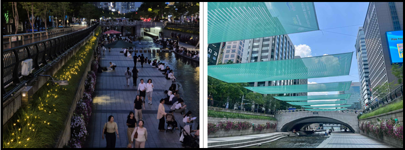 청계천 대형 그늘막 & 경관조명