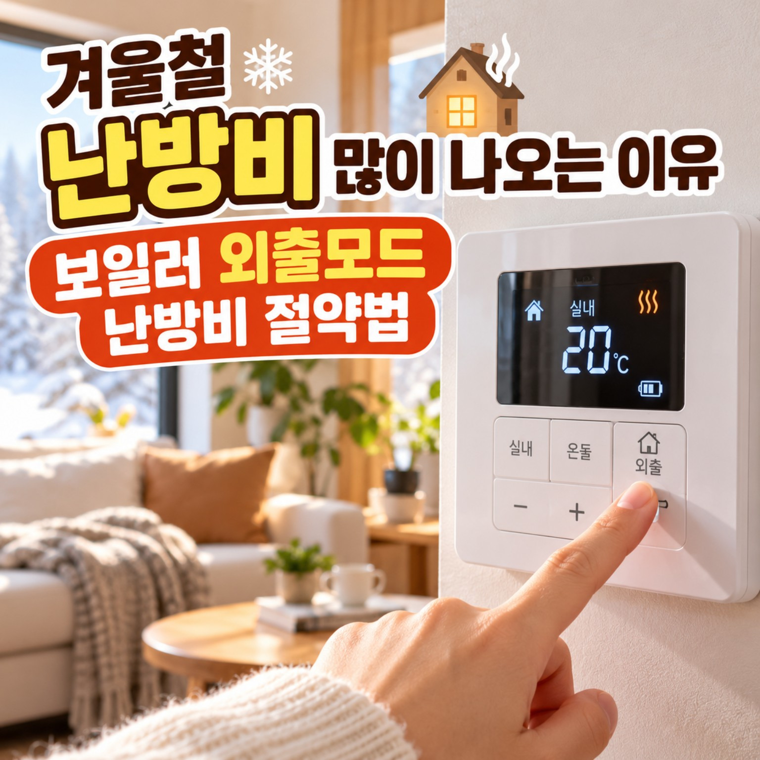 겨울철 난방비 많이 나오는 이유|보일러 외출모드와 실내온도·온돌모드 절약 방법