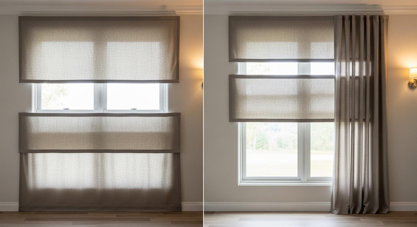 커텐 2단과 3단차이