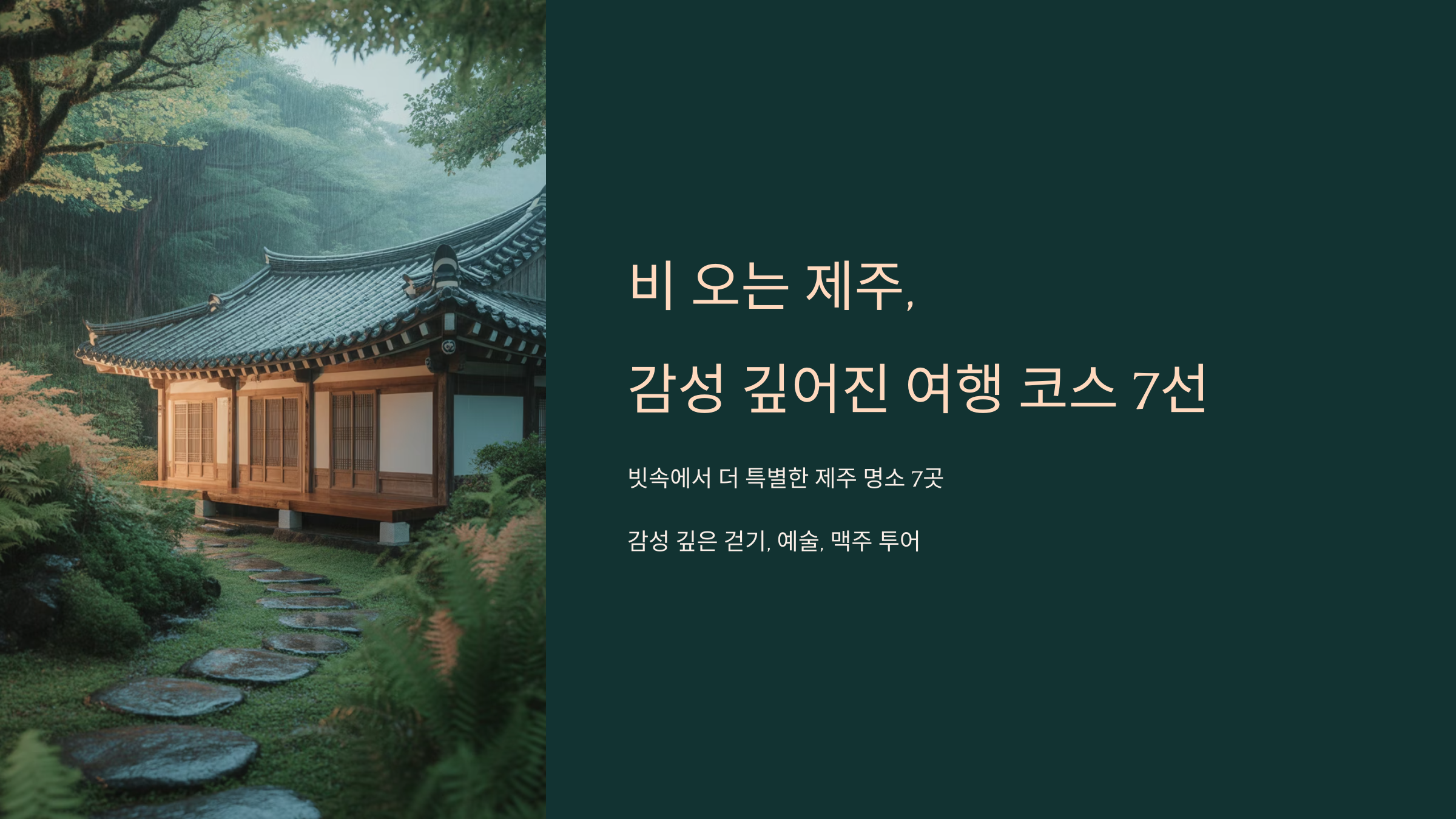 비 오는 제주, 감성 깊어진 여행 코스 7선