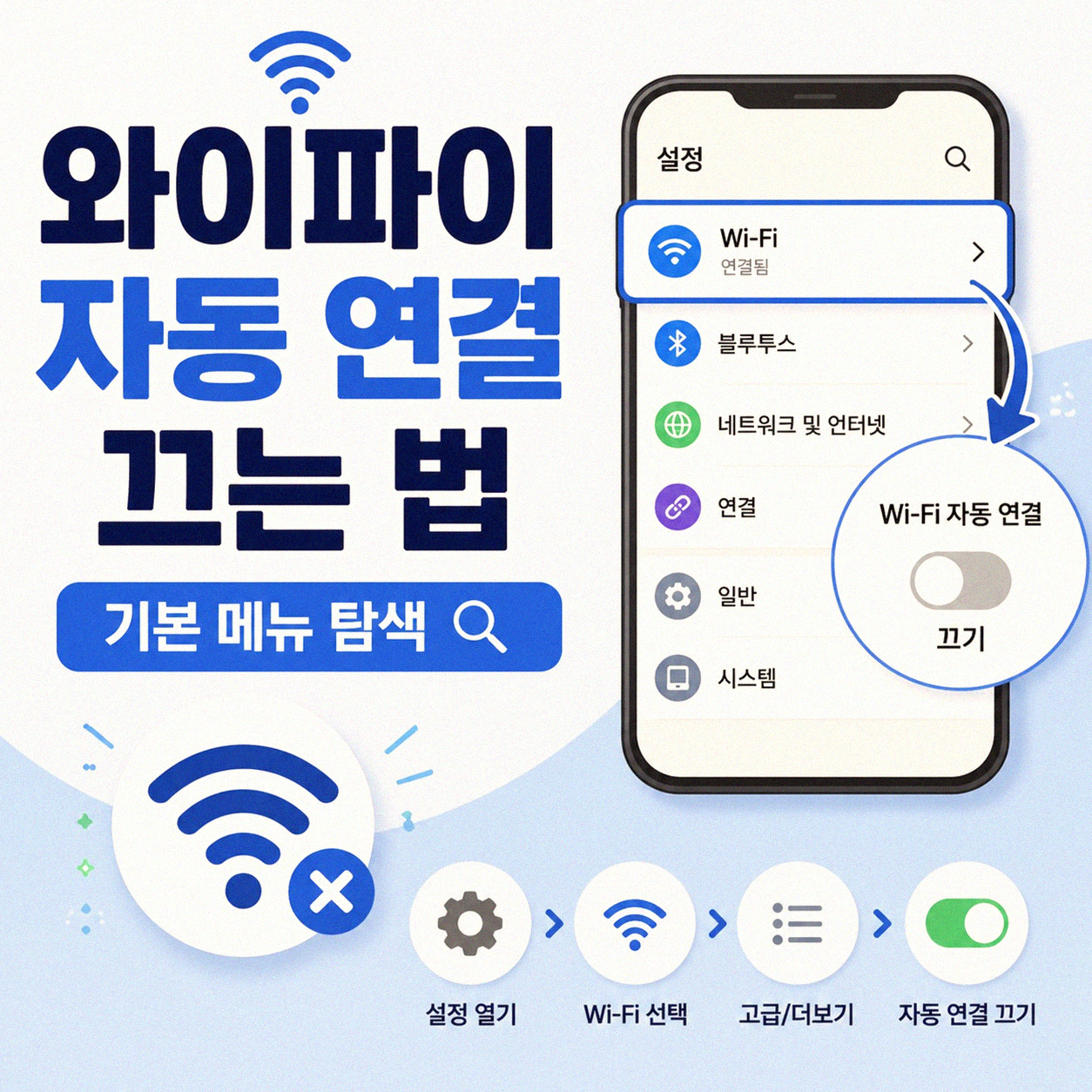스마트폰 와이파이 자동 연결 끄기, 어떻게 하셨나요?