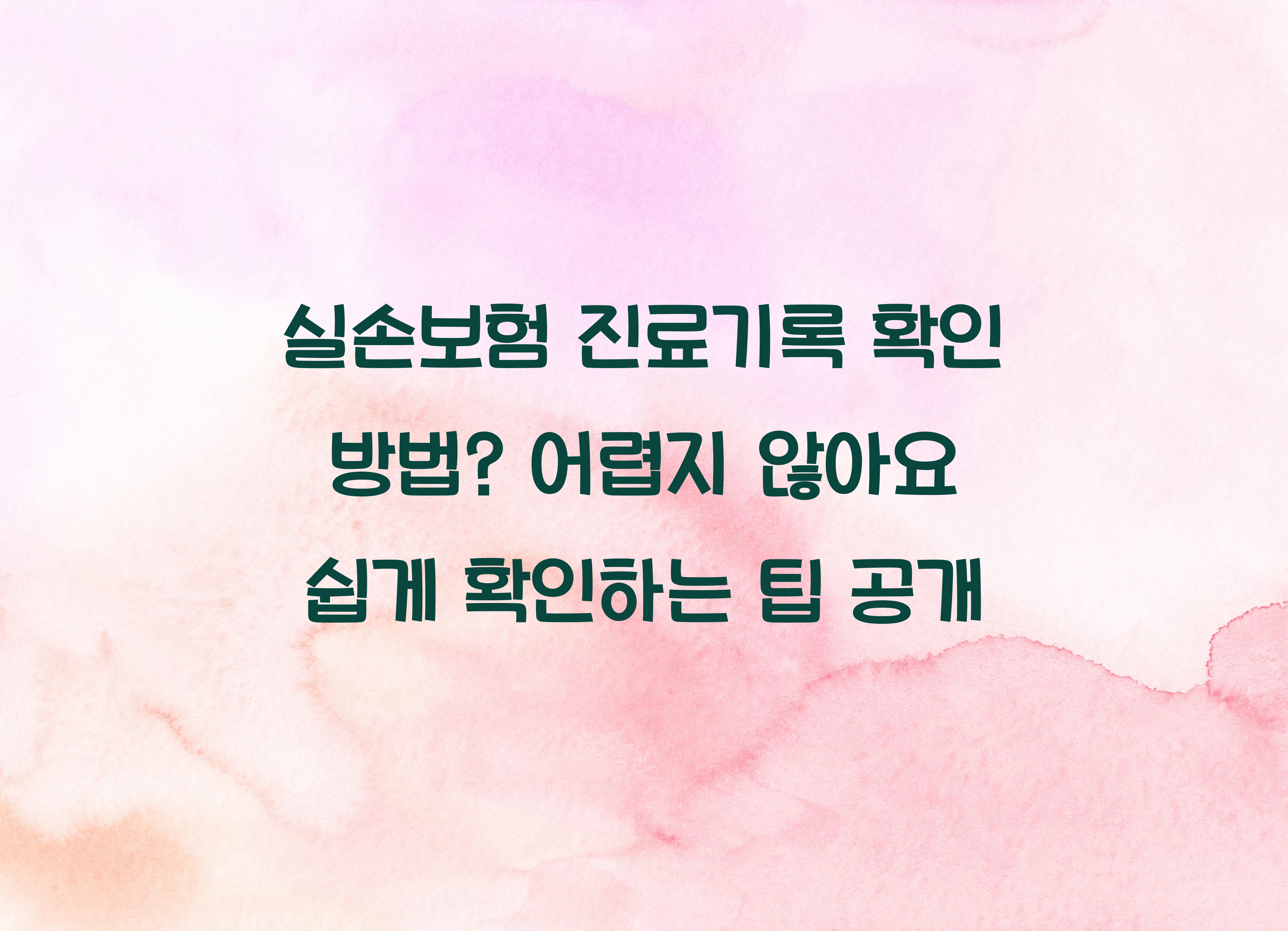 실손보험 진료기록 확인 방법